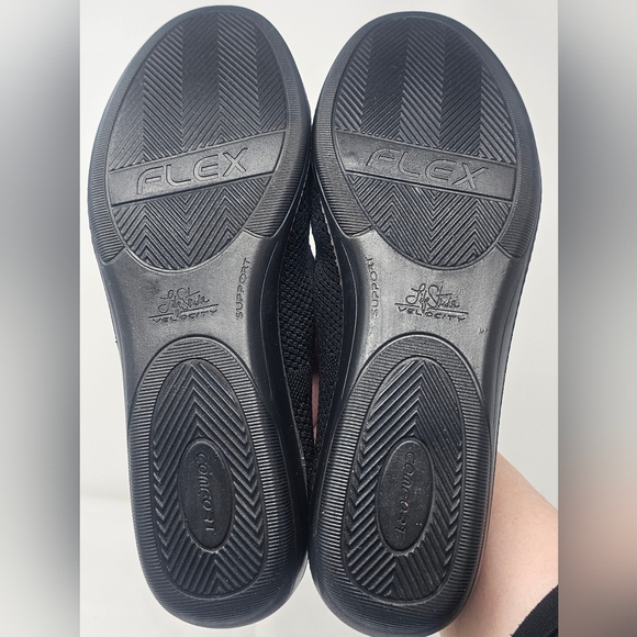 Life Stride Wmns Immy Knit Wedge Comfortable Memory Foam Slip On Black Shoes 10M - Picture 9 of 12